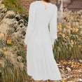 thumbnail image 3 of IROINNID Reduced Semi Formal Dress for Women Long Sleeve A-Line Dress Winter Round-Neck Solid Long Dress Features,White, 3 of 3