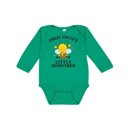 

Inktastic Cute Bee Great Uncle s Little Honeybee with Stars Gift Baby Boy or Baby Girl Long Sleeve Bodysuit