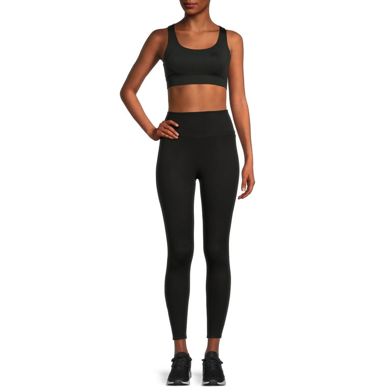 Avia Mesh Leggings Gym Workout Black Pants Womans Large
