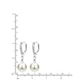 thumbnail image 4 of ADDURN 14Kt White gold White Freshwater Pearl with Pyramid Beads/Shield Lever Back Earring Earrings for Women - Various Pearl Sizes Available, 4 of 4