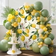 thumbnail image 2 of Summer Yellow Lemons Arch Backdrop Cover 4 FT Fruits Pink Flower Green Leaf Stretchy Elastic Arch Stand Covers Spandex Arched Background Birthday Wedding Party Decoration (No Stand), 2 of 9