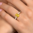 thumbnail image 4 of Gem Stone King 14K Two Tone Gold Yellow Citrine and Lab Grown Diamond Engagement Ring for Women | 3.28 Cttw | Oval 10X8MM | Gemstone November Birthstone | Size 5, 4 of 6