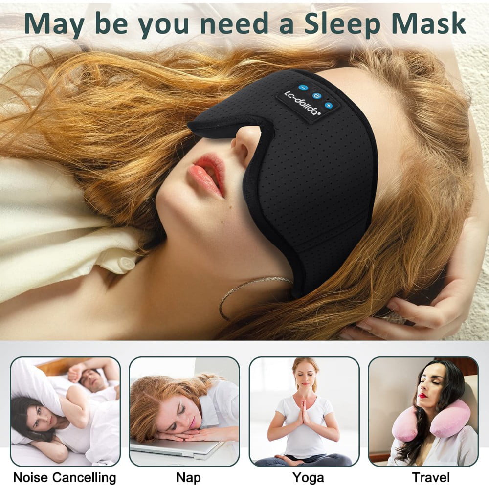 LC-dolida - Auriculares para dormir, máscara de dormir Bluetooth 3D  inalámbrica con música para dormir de lado, máscara de dormir con  auriculares