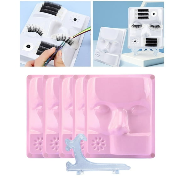 Kit de extensión de pestañas Perfecl Bandeja de pestañas clásica 5 piezas rosa