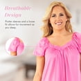 thumbnail image 2 of Exquisite Form Nylon Tricot Flutter Sleeve Short Knee Length Nightgown 30109, 2 of 5