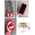 thumbnail image 4 of Camera Wallet Case Compatible with iPhone 11, Cute Cartoon Design, Purse Flip Card Pouch Cover Soft Silicone Case with Handstrap Long Shoulder Strap (Red, New iPhone 11), 4 of 14