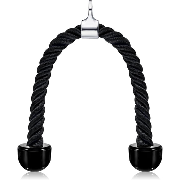 Lyxbone 27" Tricep Rope Cable Attachment Heavy Duty Nylon Gym Pulldown Handle