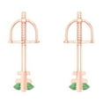 thumbnail image 4 of 1.0 Ct Marquise Cut Studs Green Crystal 18K Rose Solid Gold Everyday Dainty Earrings Push Back, 4 of 7