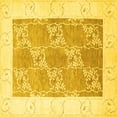 thumbnail image 1 of Ahgly Company Machine Washable Indoor Square Abstract Yellow Contemporary Area Rugs, 5' Square, 1 of 4