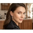 thumbnail image 3 of Bling Jewelry Womens Art Deco Style Black Halo Long Solitaire Teardrop CZ Dangle Cocktail Statement Chandelier Earrings, 3 of 7