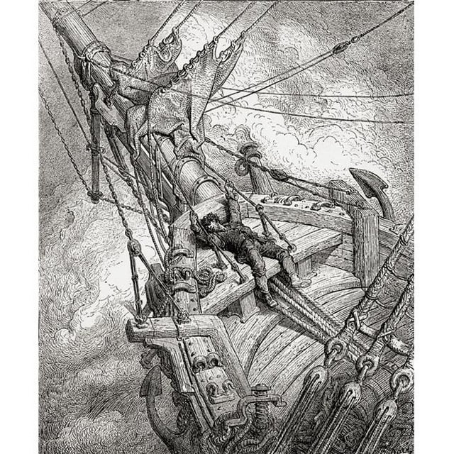 Design Pics DPI1958118 After The Original Drawing by Gustave Dore for The Rime of The Ancient Mariner From Life & Reminiscences of Gustave Dore Published 1885 Poster Print, 13 x 16
