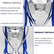 77cm/30inch 2024 European PSG Champions Soccer Trophy Awards Cup Football Cup Fans Souvenir with Keychain Engraving Champion Team Name),Silver,European League Champion