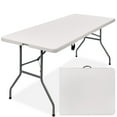thumbnail image 3 of Best Choice Products 6ft Plastic Folding Table, Indoor Outdoor Heavy Duty Portable w/ Handle, Lock - White, 3 of 9
