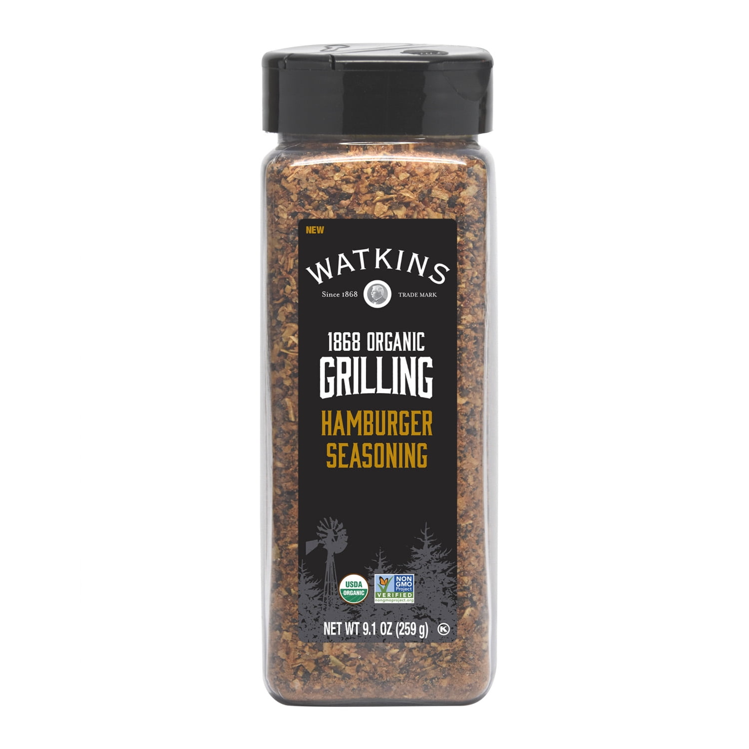 (2 pack) Watkins 1868 Organic Grilling Hamburger Seasoning, 9.1 oz