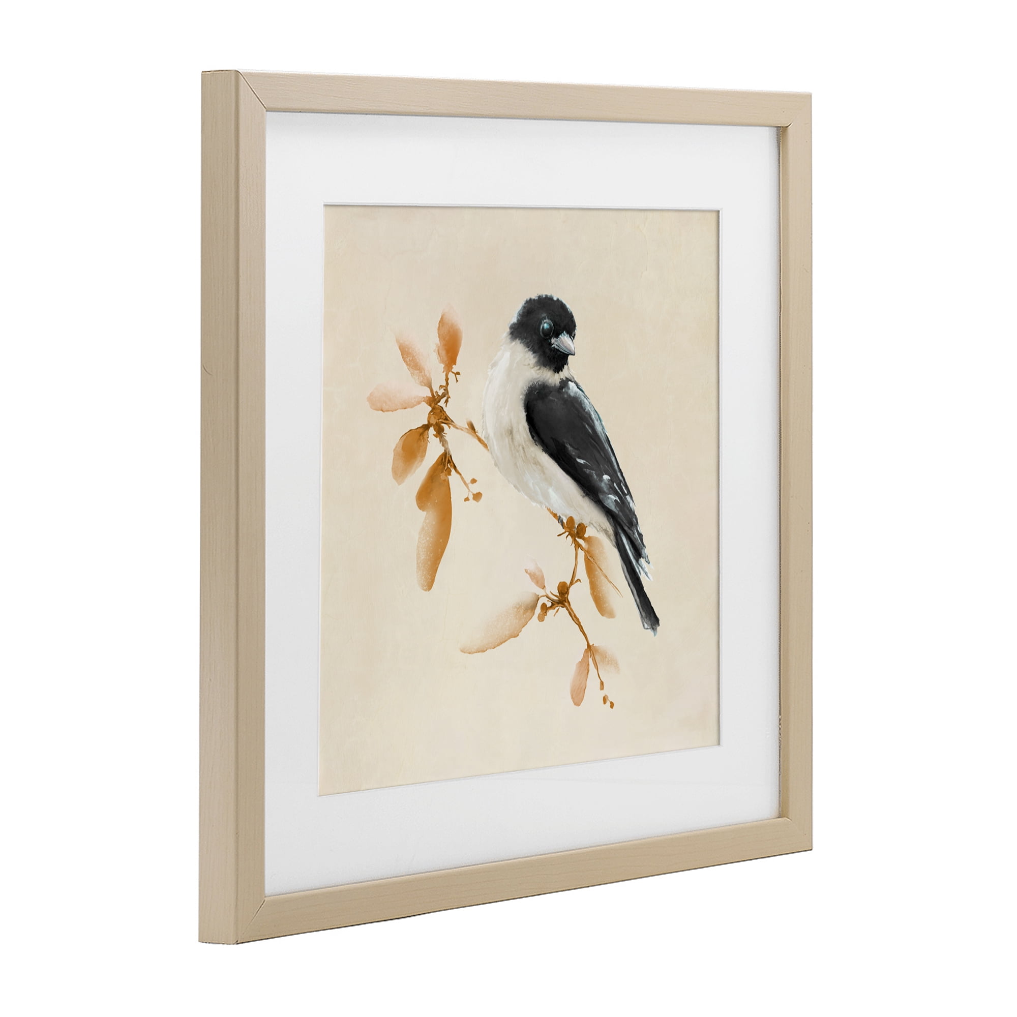 Stupell Industries Subtle Watercolor Chickadee Birch Framed Print Under Glass, design by Diannart