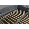 thumbnail image 5 of Bed Frames Twin Size Upholstered Daybed with Trundle and USB Charging Design, Sturdy Wood Slat Support, Wood Bed Frame for Bedroom/Guestroom/Dorm,Plush Velvet Fabric,Gray,Adjustable Bed Base, 5 of 7