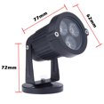 thumbnail image 4 of Bewildely 3 * 3W LED Césped Jardín Luz de inundación Patio Patio Camino Proyector Lámpara con base Impermeable Blanco frío AC / DC 12V Iluminación novedosa Frío Bewildely HA025575-01, 4 of 6