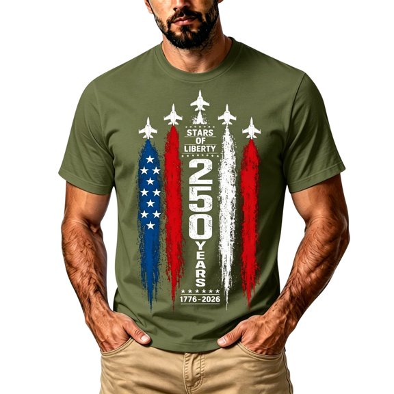 XAOFW Patriotic Graphic T Shirts For Man Casual Red White & Blue Print T-Shirts 4th Of July Usa Festival T-Shirt Soft Top L