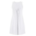 thumbnail image 5 of BRGZLK Toddler Girls Dresses Solid Color Pocket Sleeveless Dress with Pleated Front Round Neck Sleeveless Tank Halter Sundress White 12-13 Years, 5 of 6