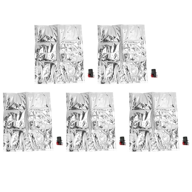 Sacs de Pichet d'Eau d'Urgence, Sacs de Pichet à Liquide avec Robinet pour Congélation Longue Durée de Vie 5 Pcs Retrait Réutilisable Rangement Pratique Gain de Place pour le Travail pour la Randonnée 5L,15L