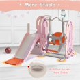 thumbnail image 6 of 5 in 1 Toddler Slide, Swing and Slide for Toddlers Age 1-3 with Basketball Hoop and Basketball, Slide for Kids, Indoor Outdoor Backyard Toddler Playground Climbing Theme Baby Slide Toy, 6 of 16