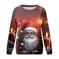 thumbnail image 7 of Futezty Women's Raglan Shirt Christmas Tops Long Sleeve Xmas Pullover Blouse Red Glass Santa Hat Graphic Sweatshirt, 7 of 7