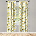 thumbnail image 3 of Ambesonne Yellow White Curtains, Botanic Pattern, Pair of 28"x84", Multicolor, 3 of 5