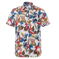 thumbnail image 2 of Camisa con estampado 3D de flores y hojas para hombre, estilo informal, estilo Harajuku, de verano, de manga corta, estilo hawaiano, con solapa, estilo Aloha, 2 of 4