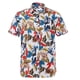 thumbnail image 2 of Camisa con estampado 3D de flores y hojas para hombre, estilo informal, estilo Harajuku, de verano, de manga corta, estilo hawaiano, con solapa, estilo Aloha, 2 of 5