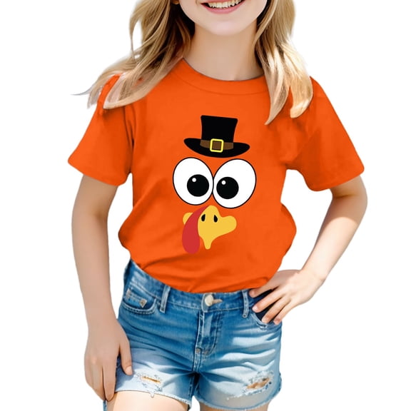 YUEHUA Girls Tops Size 8-10 Girls Fashion Casual Short Sleeve Tee With Letter Print Crew Neck Top for Everyday Play and Sch ool Comfortable Soft Blend Kids Shirt, Size 18-24 Months