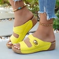 thumbnail image 2 of Dakaela Orthopedic Wedge Sandals Womens 2026 Cutout Summer Casual Slides with Arch Support Slip on Slippers for Beach Vacation Walking Yellow 7.5, 2 of 7