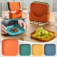 thumbnail image 2 of Table Garbage Plate,5.7-Inch Spit Bone Dish - Mini Snack Plate for Nuts, Pickles, Cake, Candy, Dishwasher Safe Plastic Garbage Tray for Dining Table, Picnic, Party, Dorm Room Essentials(Orange), 2 of 2