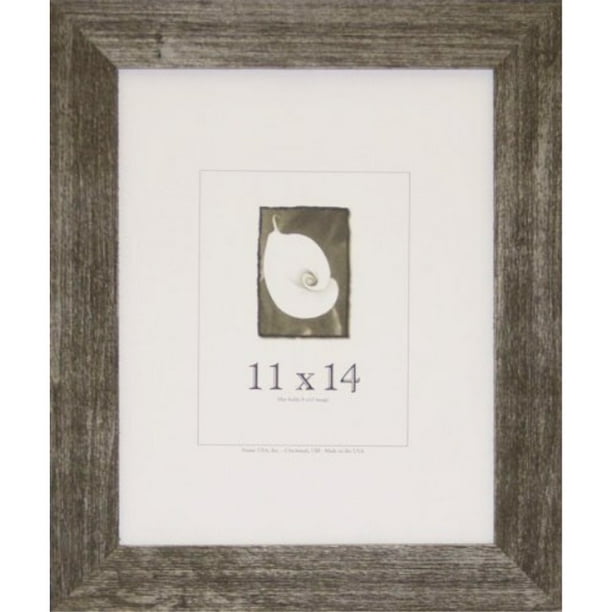 11x14 Farmhouse Barnwood Picture Frame w/Real Glass Charcoal Walmart