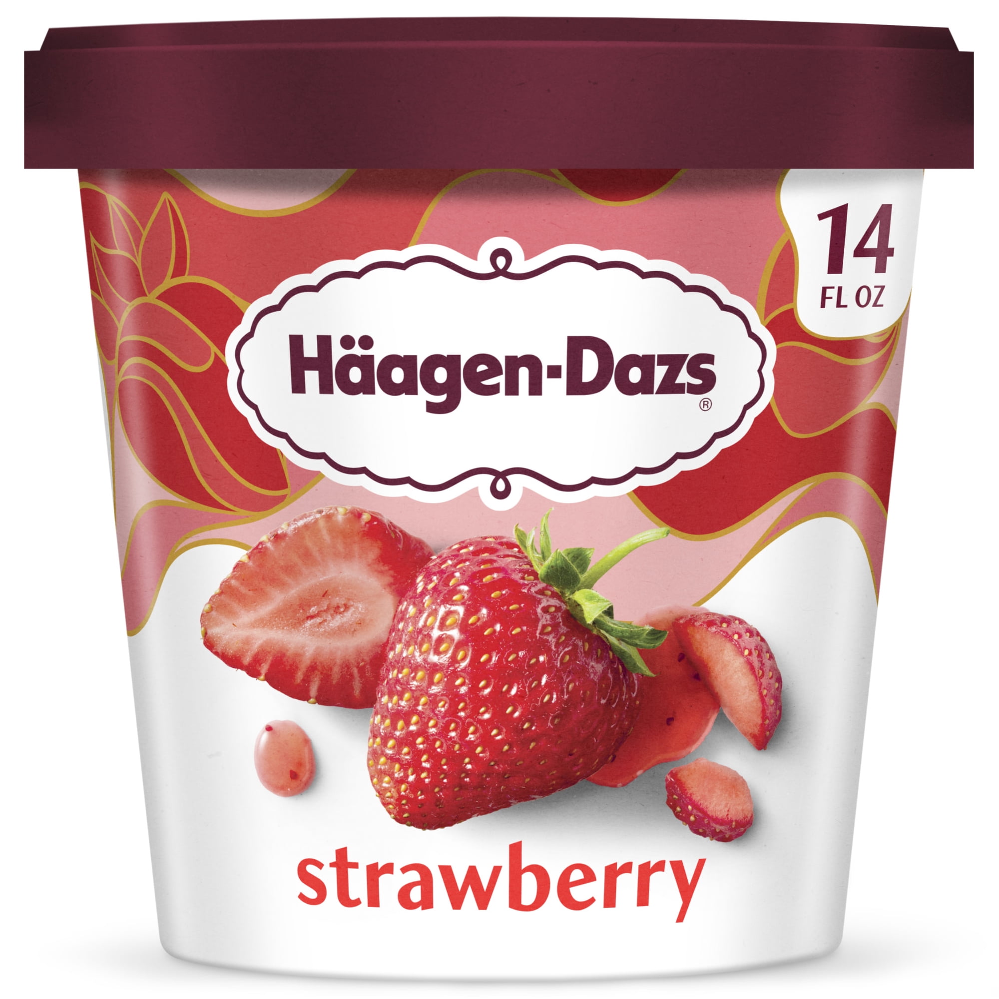 Haagen Dazs Strawberry Ice Cream, Gluten Free, Kosher, 14 oz