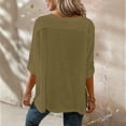 thumbnail image 7 of Womens Summer Shirts Plus Size Batwing Sleeve Versatile Neck Oversized Tshirts for Women Green XL, 7 of 7