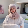 thumbnail image 5 of Winter Beanie Hat Women Slouchy Knit Warm Wool Scarf Integrated Pullover Cute Parent Child Knitted Cap, 5 of 6