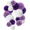 thumbnail image 1 of Paquete de 18, flor de pompón azul, juego de papel de decoración para fiestas, 1 of 5