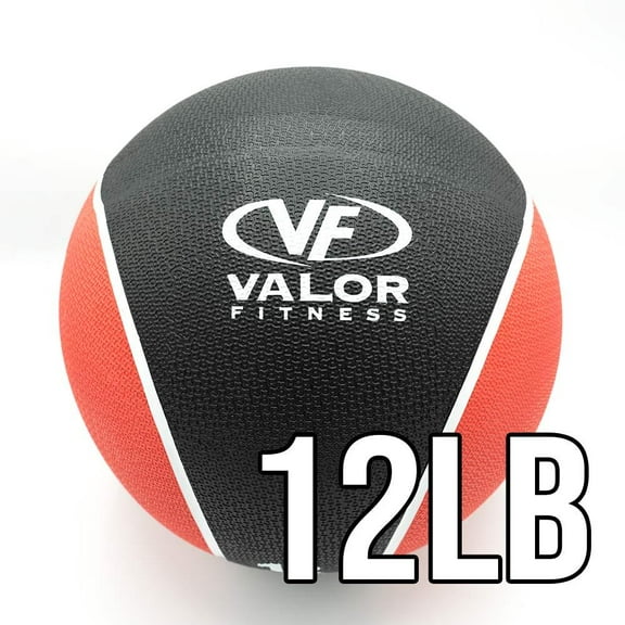 Valor Fitness Medicine Ball, 12 lb Total Body Core Arm Strength Toning Exercises Home Gym Workout