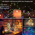 thumbnail image 4 of Guirnalda de luces de hadas, 66 pies, 200 luces LED que cambian de color con temporizador remoto, luces navideñas únicas durante todo el año, luz centelleante para Halloween, interior, exterior, dormi, 4 of 5