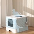 thumbnail image 2 of BeesClover Foldable Cat Litter Box, Fully Enclosed Cat Litter Box with Drawer Type Tray, Pet Supplies, Extra Large Anti-Splashing Cat Toilet with Cat Scratch Pad, 2 of 8