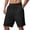Black, variant on Mens Shorts Summer Casual Heavyweight Jacquard Elastic Waist Wide Straight Leg Beach Shorts with Pockets