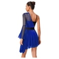 thumbnail image 2 of SiiRoh Figure Skating Dress for Women Color Block Asymmetrical Ballet Dress Lyrical Dancing Dresses Blue XL, 2 of 5