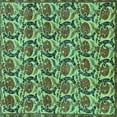 thumbnail image 1 of Ahgly Company Machine Washable Indoor Square Abstract Turquoise Blue Modern Area Rugs, 5' Square, 1 of 4