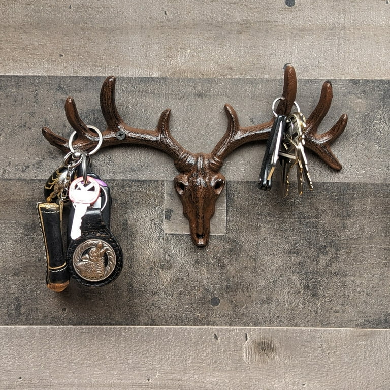 Rustic Metal Stag Antler Wall Mount Key Ring Hook Deer Keyring Holder Home Decor Rustic Metal Stag Antler Wall Mount Key Ring Hook Deer Keyring Holder Home Decor