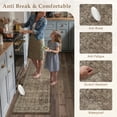 thumbnail image 3 of BERTHMEER Kitchen Rugs for Floor 2 Piece, 17.3"x30"+17.3"x47" Anti Fatigue Waterproof Brown Kitchen Mats, Non Slip Comfort Standing Mat Rug for Home, Sink, Laundry, Brown, 3 of 7