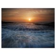 thumbnail image 2 of Sunrise over Rushing White Waves - Modern Beach Canvas Art Print, 2 of 3