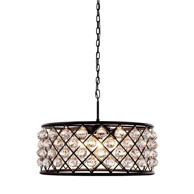 Elegant Lighting Madison 25" 6 Light Royal Crystal Pendant Lamp