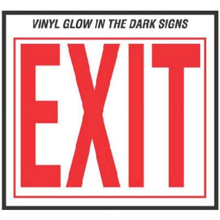 Hy-Ko Exit Sign Glow in the Dark EE-3 - LED, Indoor - 10" x 12", Red