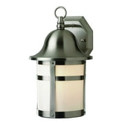 Two Light Brushed Nickel White Frosted Glass Wall Lantern