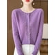 thumbnail image 2 of Women Cashmere Sweater 100% Merino Wool Knitted Cardigan Autumn Winter Knitwear O-Neck Female Solid Color Casual Fashion Top, 2 of 5